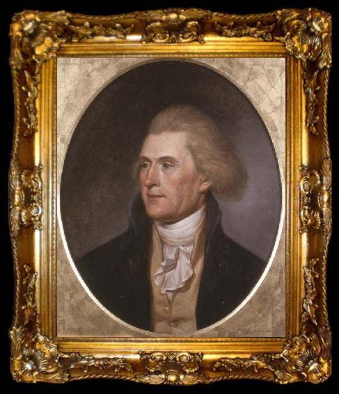 framed  Charles Willson Peale Portrait of Thomas Jefferson, ta009-2